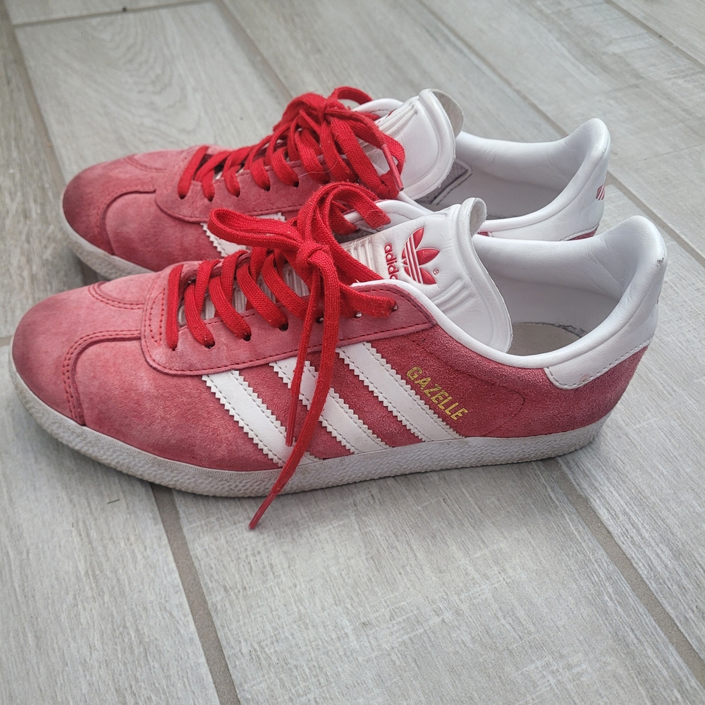 adidas Gazelle Women's Suede Sneakers - Red/White